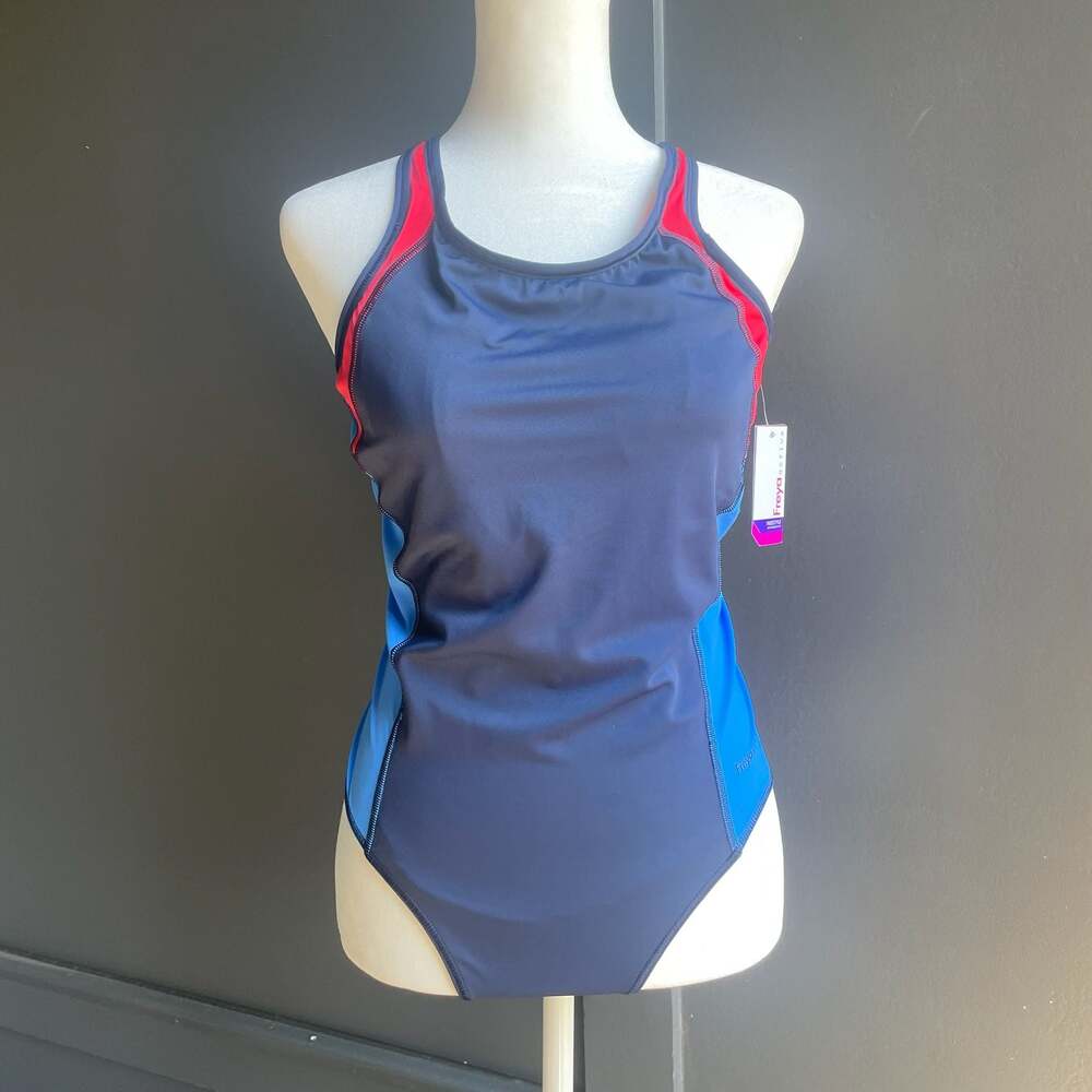 Freya Womens Active Freestyle Underwire Moulded Sports Swimsuit 34D Navy AW3969